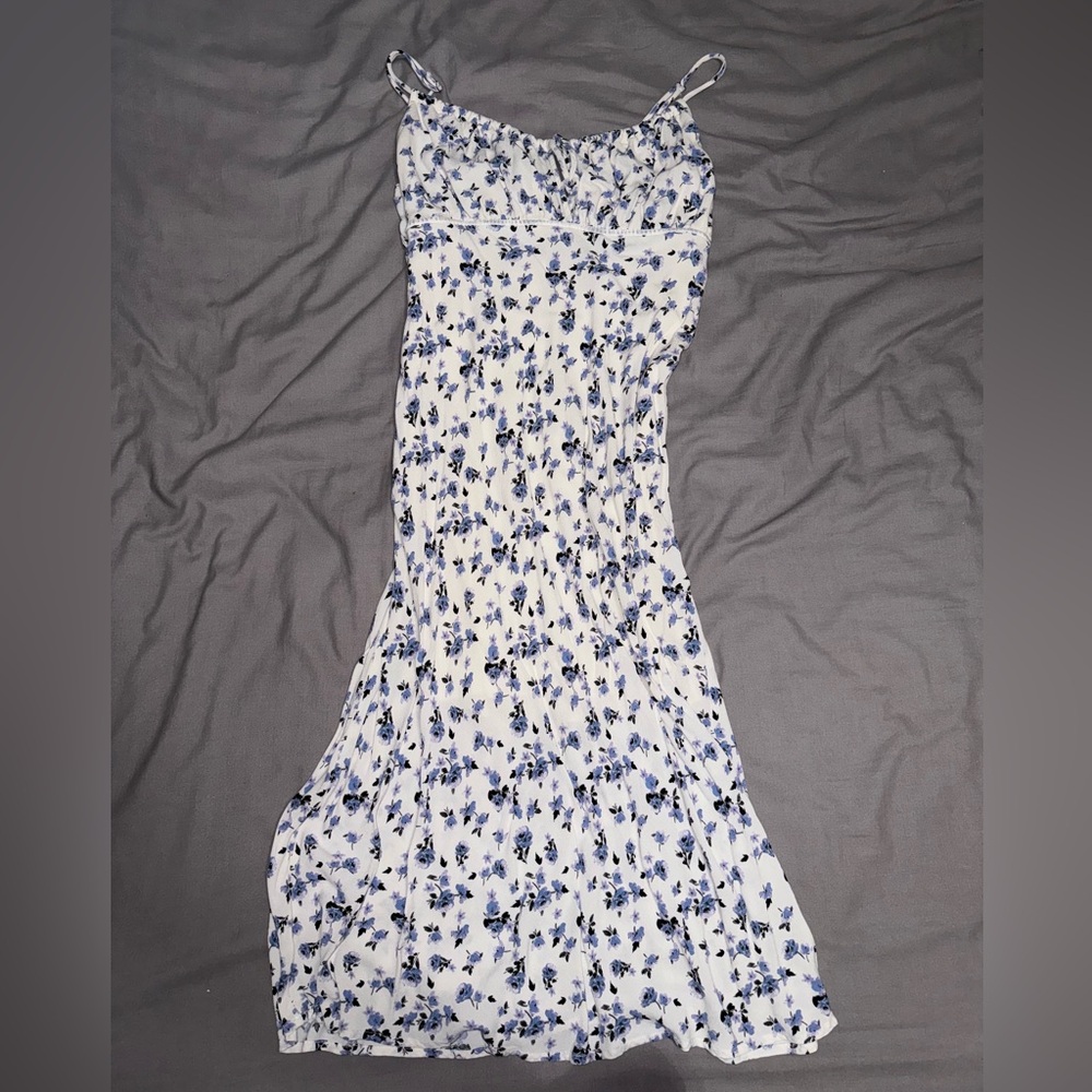 White Blue Tank-top Dress